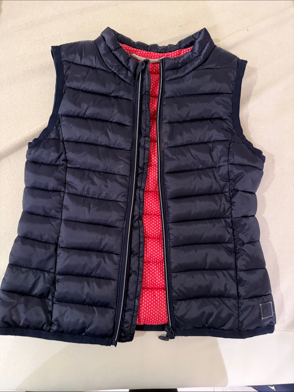 Girls Navy Quilted Vest